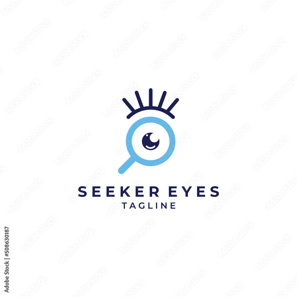 Logo search or discovery, logo search by combination, lab, moon, location, check, wave and sun. Logo with simple illustration editing.
