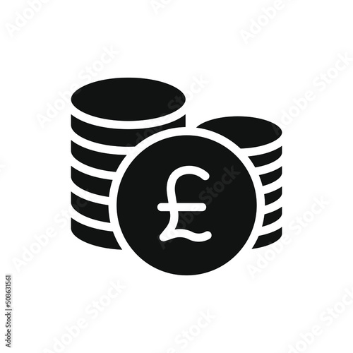 Stack of pound coins icon. Money symbol flat style isolated on white background. Vector illustration