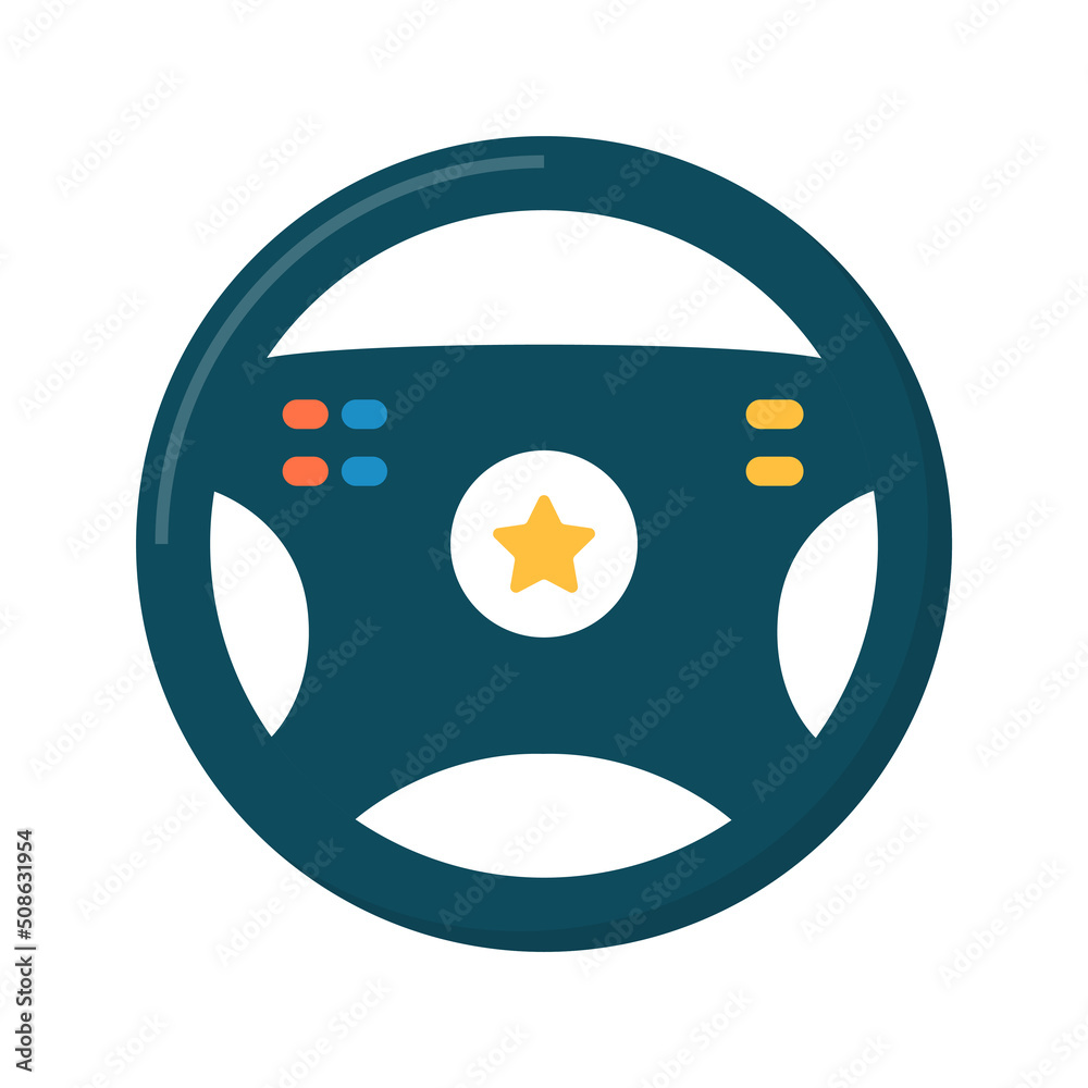 Steering vector flat icon for web isolated on white background EPS 10 file Steering vector flat icon for web isolated on white background EPS 10 file