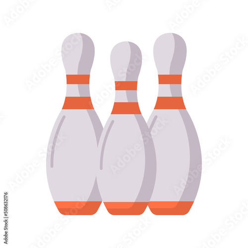 Bowling vector flat icon for web isolated on white background EPS 10 file