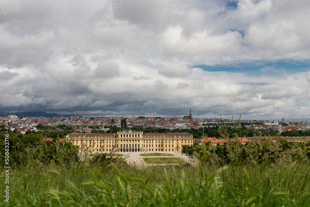 Panoramic point in Vienna over the capital and the palace
