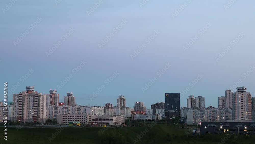 view of the evening city, sleeping area of eastern europe. view of the evening city, sleeping area of eastern europe.