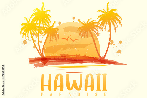 Hawaii Paradise Summer T-shirt Design