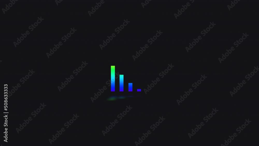 Colorful digital music wave with reflection animation, digital sound equalizer bars motion movement, isolated on black background. Colorful digital music wave with reflection animation, digital sound equalizer bars motion movement, isolated on black background.