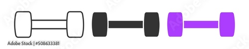 Fitness dumbbell icon. Sport tool symbol. Sign athletic weight vector.