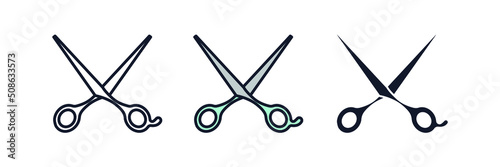 comb and scissors icon symbol template for graphic and web design collection logo vector illustration