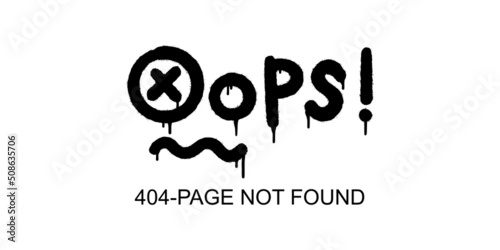 Page Not Found Error 404 System updates, uploading, computing, operation, installation programs. system maintenance. graffiti  sprayed Page Not Found Error 404 isolated on white background.