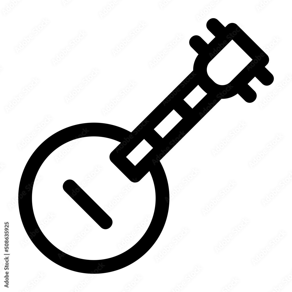 Banjo Line Icon Vector