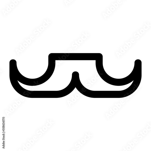 Mustache Line Icon Vector
