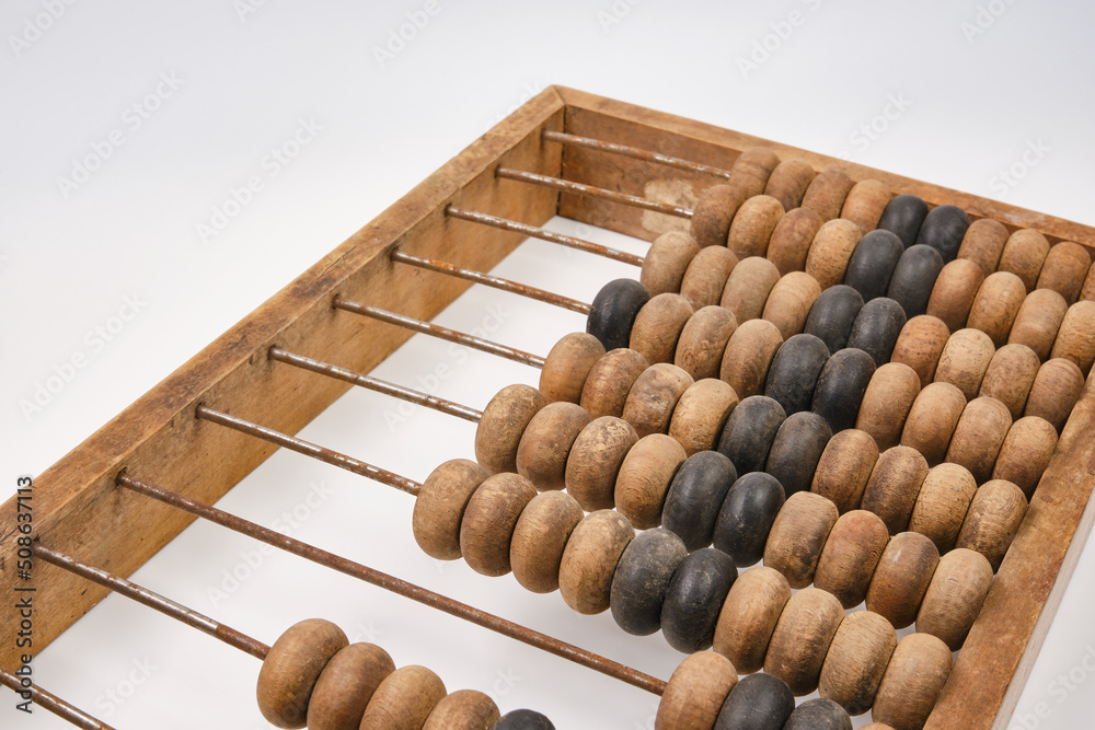 Old wooden abacus isolated on white background. Old wooden abacus isolated on white background.