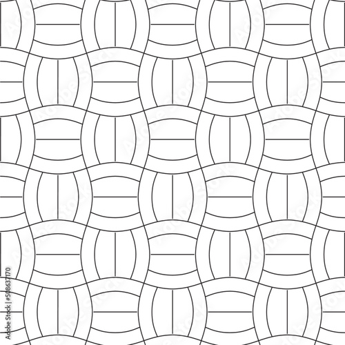 seamless pattern vector with abstract geometric circle shapes black and white line for laminate sheet design