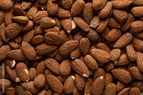 Unshelled raw almonds photo