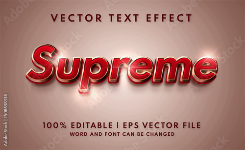 Supreme red and gold editable text effect style photo