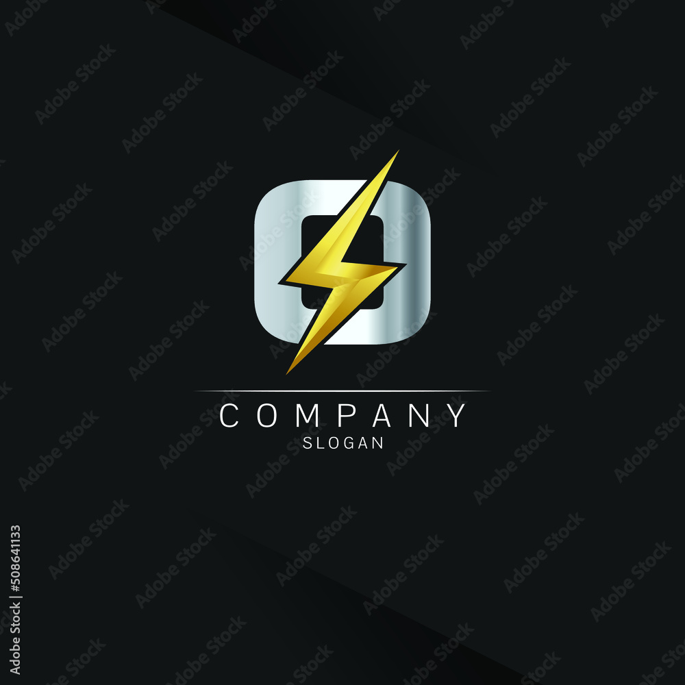 O Letter Logo Design With Lighting Thunder Bolt Electric Bolt Letter ...