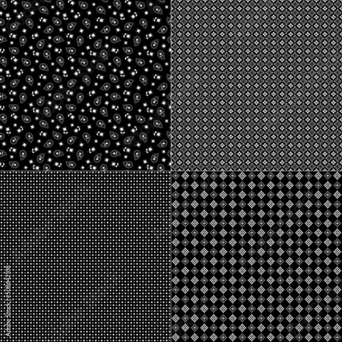 seamless black gray white vector bandana patterns