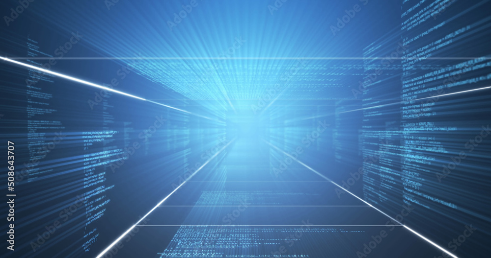 Image of data processing over black background Image of data processing over black background