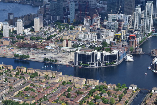 Millwall Outer Dock, London, london dock from the air, aerial shot photo