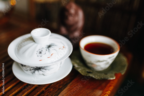 china teapot with delicious tea