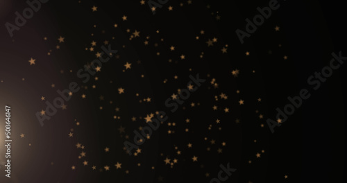 Image of lights and falling stars over black background