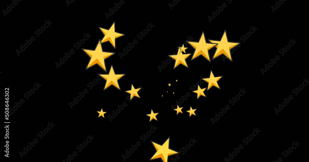 Image of stars floating on black background Image of stars floating on black background