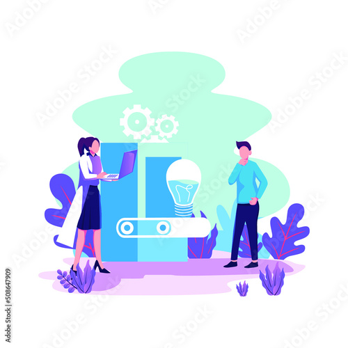 New idea generation flat style illustration vector design