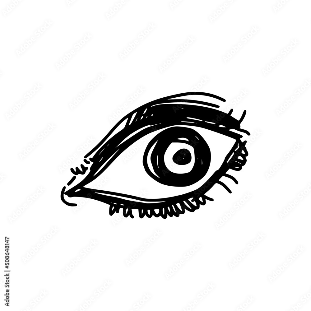 Digitally drawn eye icon. Eyes looking. Graphic line art. Digitally drawn eye icon. Eyes looking. Graphic line art.