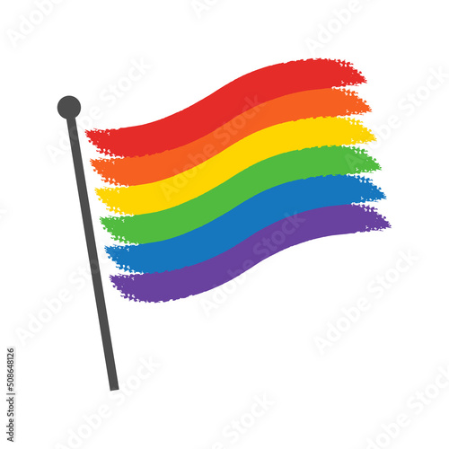 LGBT flag painted with brush strokes isolated on white background