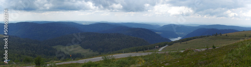 Le Honeck, France - August 2020 : Hiking to the Honeck mountain (1363 m) in the Vosges Mountains