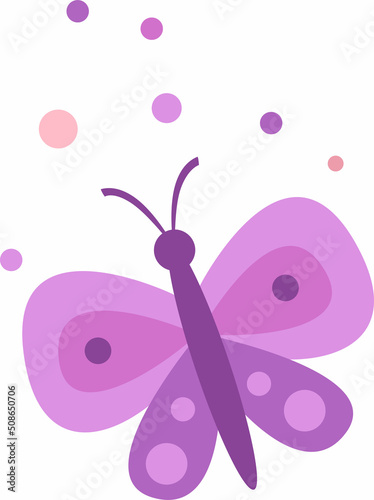 Bright illustration of a purple butterfly