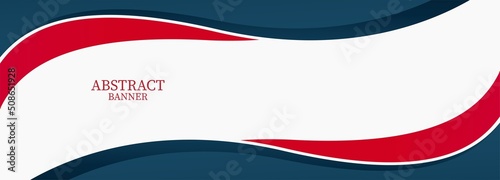 red and blue wave banner template design