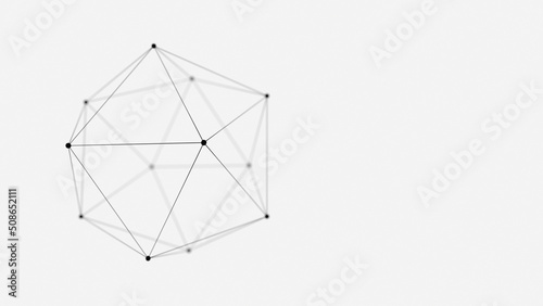 A Web site header or banner design global network connection that connects an abstract polygon background with dots and lines. Digital technology with flexus background and space for text space