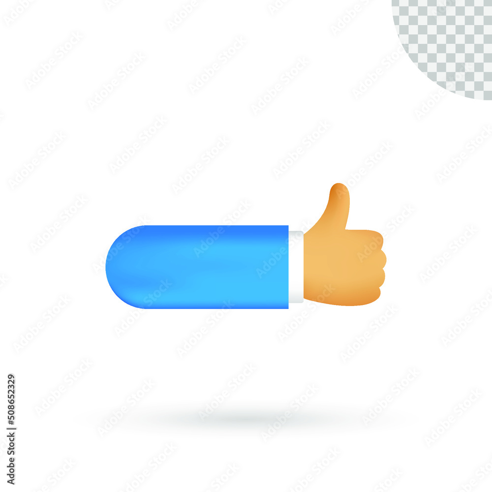 Thumb up or like hand 3d illustration Thumb up or like hand 3d illustration