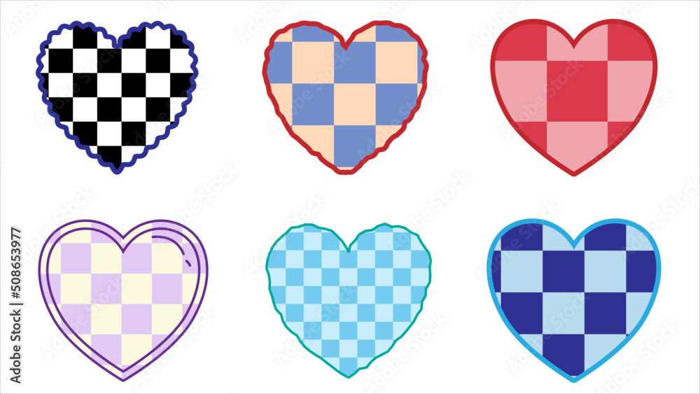 Obraz premium cute aesthetic heart shape checkerboard perfect for decoration for your design