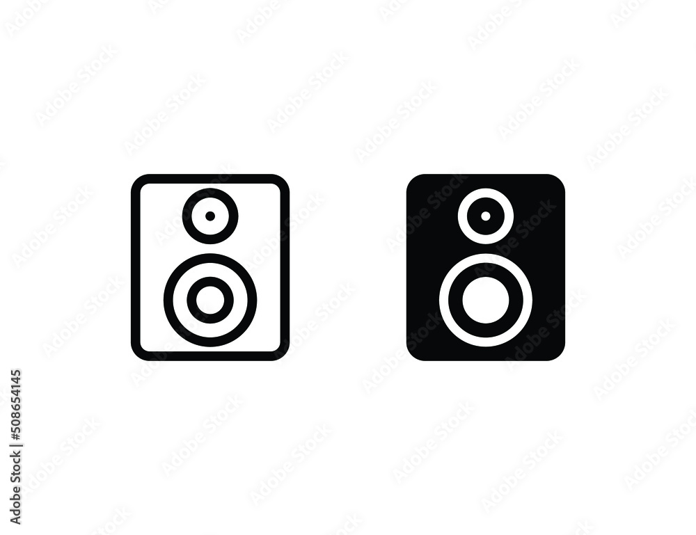 loudspeaker icon. outline icon and solid icon loudspeaker icon. outline icon and solid icon