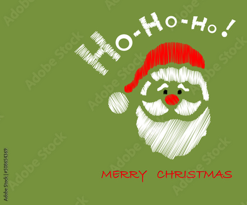 christmas greeting card,santa claus,ho-ho-ho,merry christmas,happy new year,star,jingle,tree