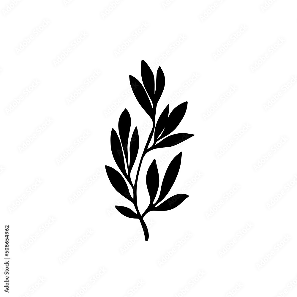 silhouette of a leaf Vector illustration 