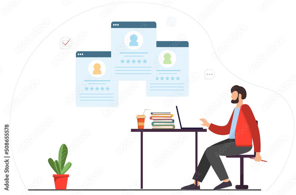 HR managers sitting at the table and looking for candidates resume, searching new employee, select resumes of job seekers, recruitment concept, agency interview, human resource management concept HR managers sitting at the table and looking for candidates resume, searching new employee, select resumes of job seekers, recruitment concept, agency interview, human resource management concept