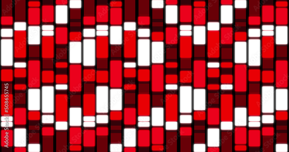 Fototapeta premium Image of rectangles changing colours in shades of red