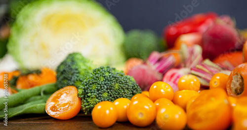 Image of fresh organic vegan food with vegetables