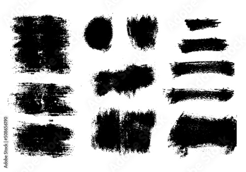 Set of vector brush strokes  abstract brush  sketch and various shapes. Collection of different hand drawn graphic elements.