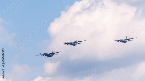 London, United Kingdom, 2nd June 2022 : RAF 70 aircraft flyby to celebrate the Queen's Platinum Jubilee 