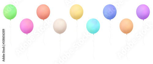 soft and bright colorful balloon illustration set, realistic balloon vector