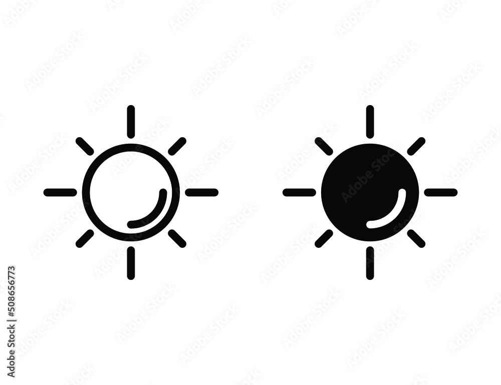 sun icon. outline icon and solid icon sun icon. outline icon and solid icon