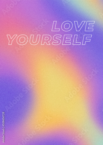 LGBTQ+ poster on gradient texture background. Textured background in lgbt colours. 