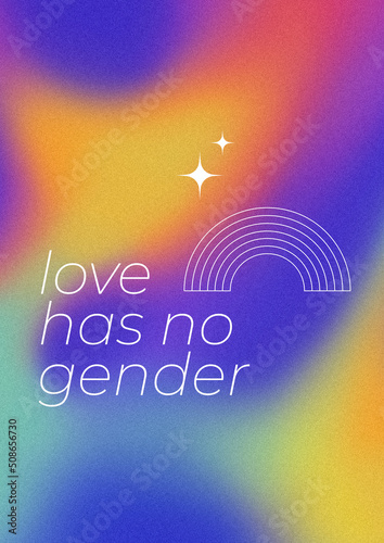 LGBTQ+ poster on gradient texture background. Textured background in lgbt colours. 