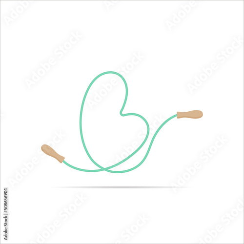 6 number logo made of jumping rope. Vector isolated font app logo, sports and healty design and more