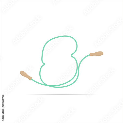 5 number logo made of jumping rope. Vector isolated font app logo, sports and healty design and more