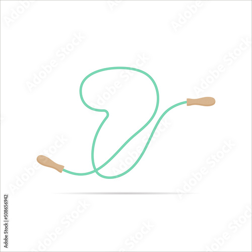 7 number logo made of jumping rope. Vector isolated font app logo, sports and healty design and more
