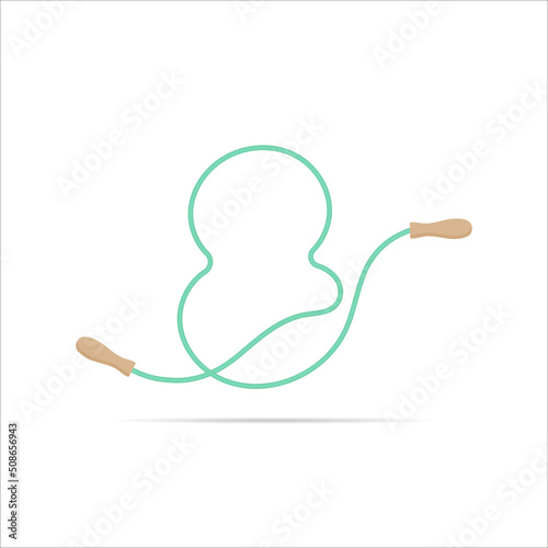 8 number logo made of jumping rope. Vector isolated font app logo, sports and healty design and more