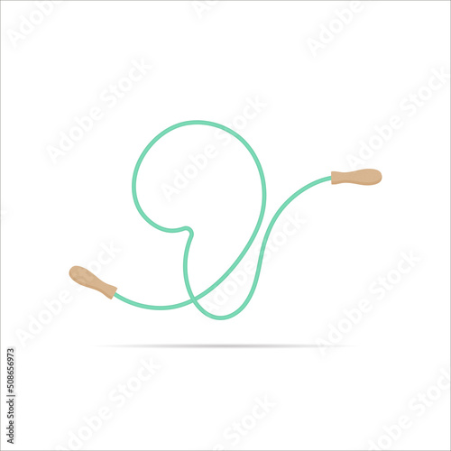 9 number logo made of jumping rope. Vector isolated font app logo, sports and healty design and more